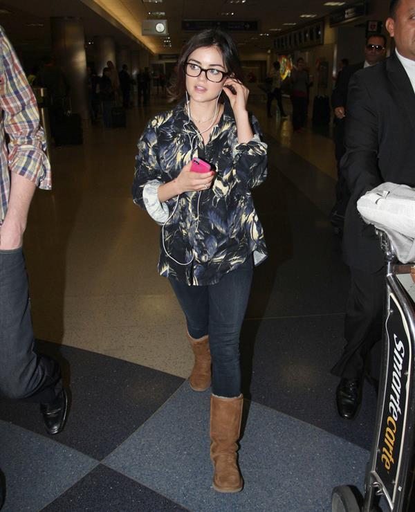Lucy Hale arriving at LAX