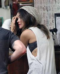 Lucy Hale - at Shamrock Tattoo - September 9th, 2012