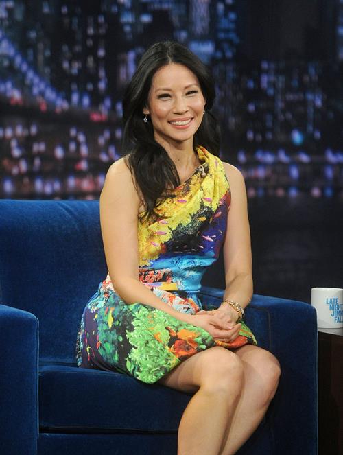 Lucy Liu Late Night with Jimmy Fallon in NYC 1/29/13 