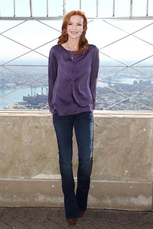 Marcia Cross Marcia Cross Lights The Empire State Building In Honor Of Plan International USA on October 10, 2012