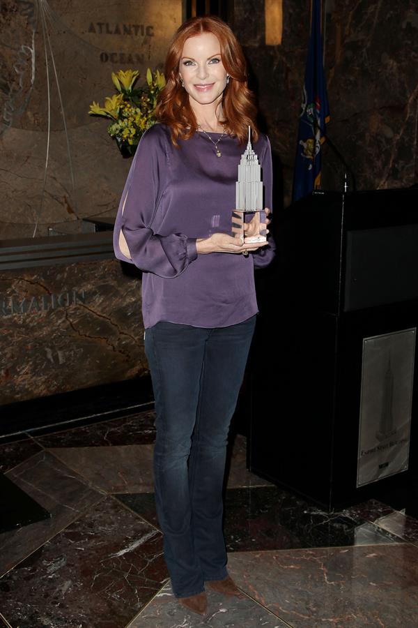 Marcia Cross Marcia Cross Lights The Empire State Building In Honor Of Plan International USA on October 10, 2012