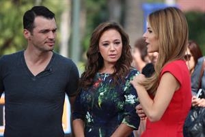 Maria Menounos on the set of Extra in LA on September 10, 2013