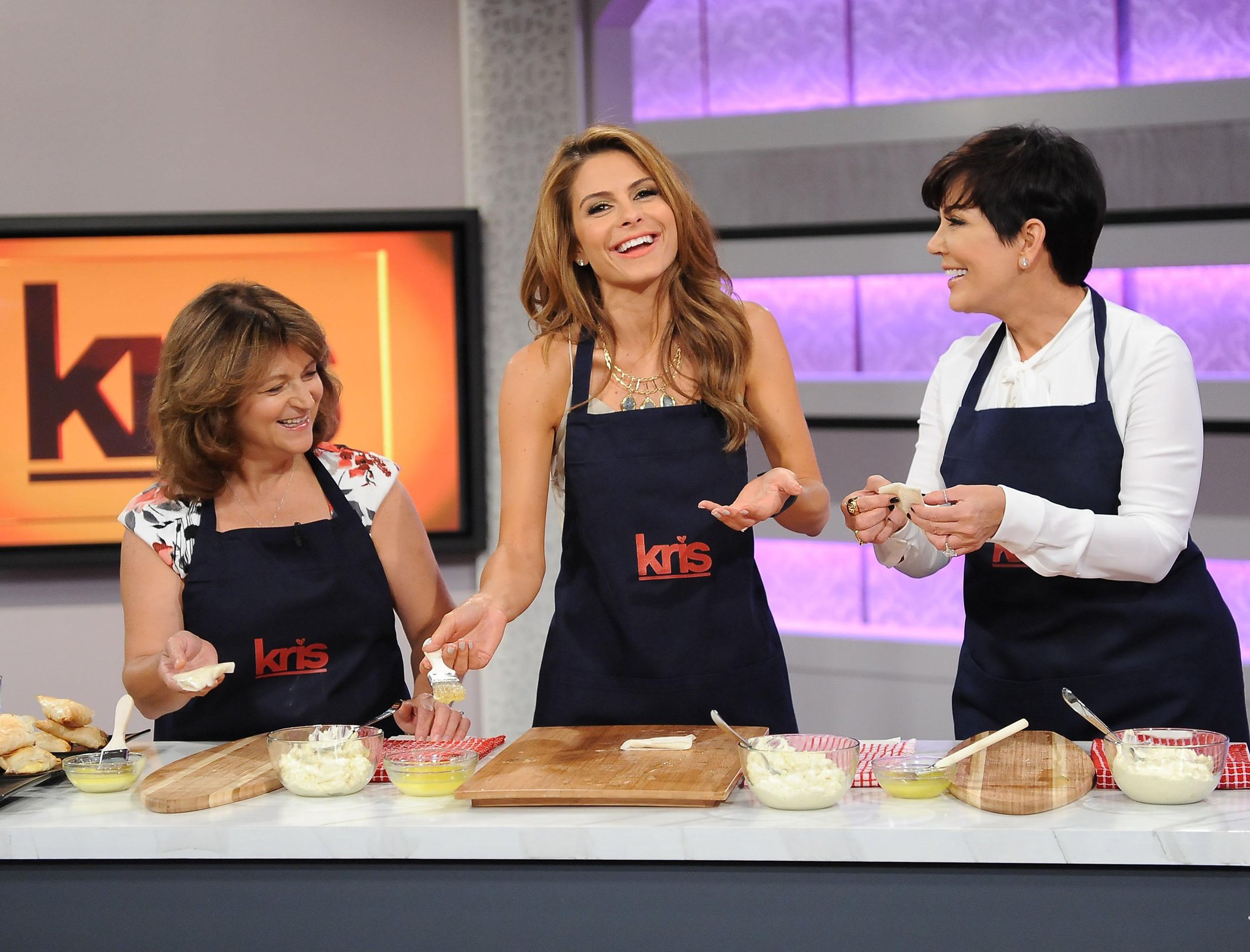 Maria Menounos co-hosting 'KRIS' TV Show in Culver City on August 1, 2013