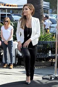 Maria Menounos on the set of Extra in LA 10/2/13 