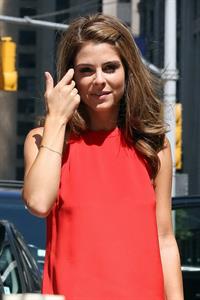 Maria Menounos - On her way to the set of Extra in New York on August 31, 2012