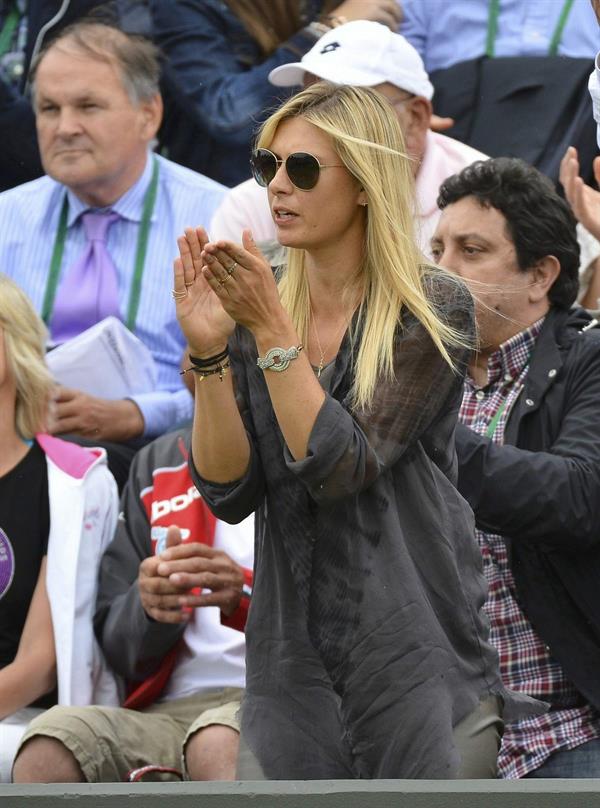 Maria Sharapova Watches her boyfriend Day 4 of the Wimbledon Tennis Championships June 27, 2013 