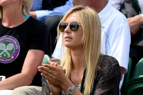 Maria Sharapova Watches her boyfriend Day 4 of the Wimbledon Tennis Championships June 27, 2013 
