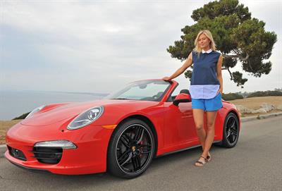 Maria Sharapova Porsche photoshoot in Manhattan Beach, California on July 11, 2013 