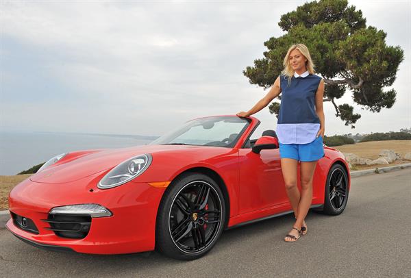 Maria Sharapova Porsche photoshoot in Manhattan Beach, California on July 11, 2013 