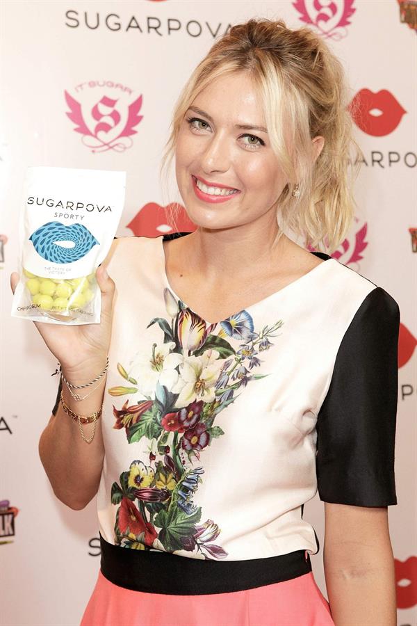 Maria Sharapova poses during Maria Sharapova launches her Sugarpova Candy Collection December 13, 2012 