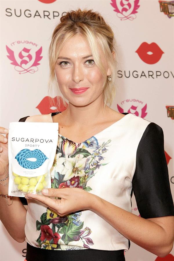 Maria Sharapova poses during Maria Sharapova launches her Sugarpova Candy Collection December 13, 2012 