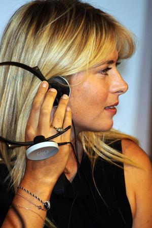 Maria Sharapova attends a press conference to present Saturday's exhibition match Milan November 30, 2012 