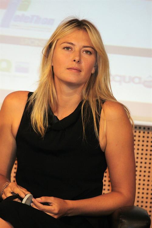 Maria Sharapova attends a press conference to present Saturday's exhibition match Milan November 30, 2012 