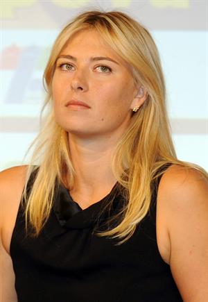 Maria Sharapova attends a press conference to present Saturday's exhibition match Milan November 30, 2012 