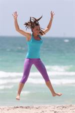 Michelle Heaton Filming a fitness show on Miami Beach, Florida (May 21, 2013) 