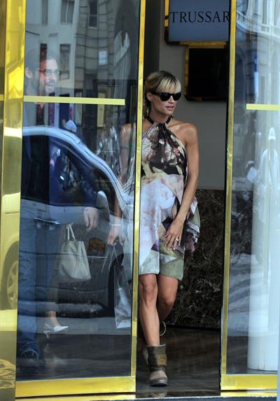 Michelle Hunziker Seen at Atelier Trussardi in Milan on June 27, 2013