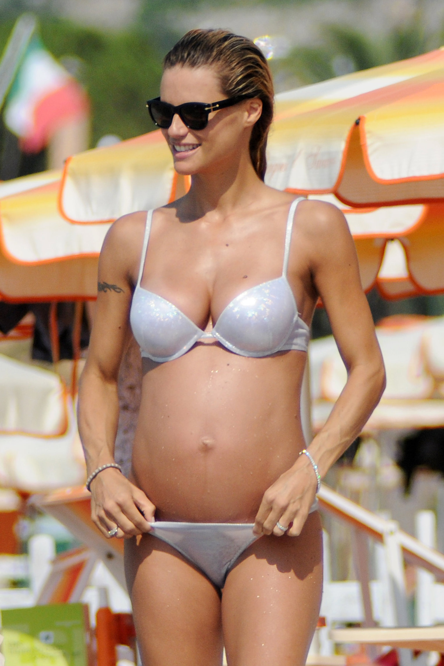 Michelle Hunziker bikini candids in Varigotti, Italia 6/7/13