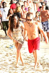 Michelle Keegan beach candids in Barbados December 30, 2011