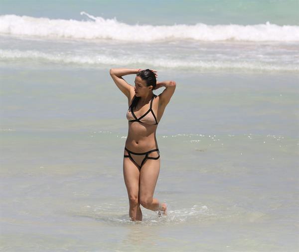 Michelle Rodriguez enjoying the sun at Miami Beach April 26-2013 