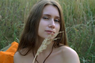 Lady Di in  The Harvest  for Erotic Beauty - Lady Di sensually poses outdoors as she flaunts her wet pussy among the grass.