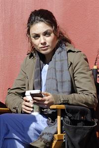 Mila Kunis on the set of The Angriest Man In Brooklyn in Hollywood (February 20, 2013) 