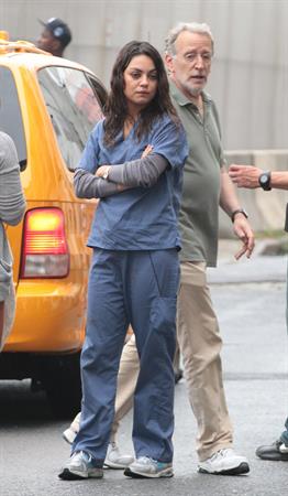 Mila Kunis on the set of ''The Angriest Man in Brooklyn'' October 4, 2012 