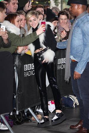 Miley Cyrus – BBC Radio 1 arrival in London 11/12/13  