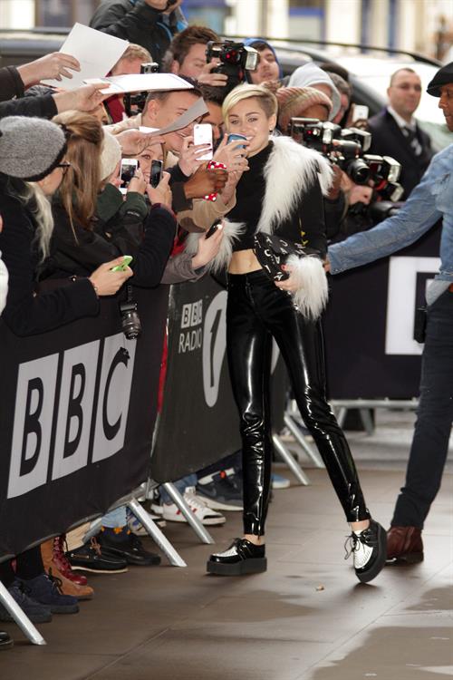 Miley Cyrus Pictures Miley Cyrus – BBC Radio 1 arrival in London 11/12/13