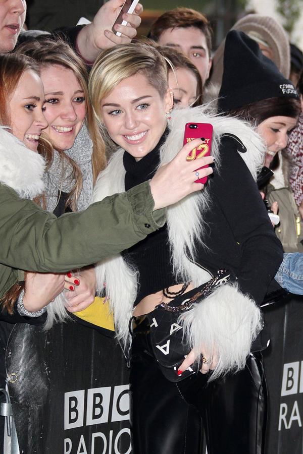 Miley Cyrus – BBC Radio 1 arrival in London 11/12/13  