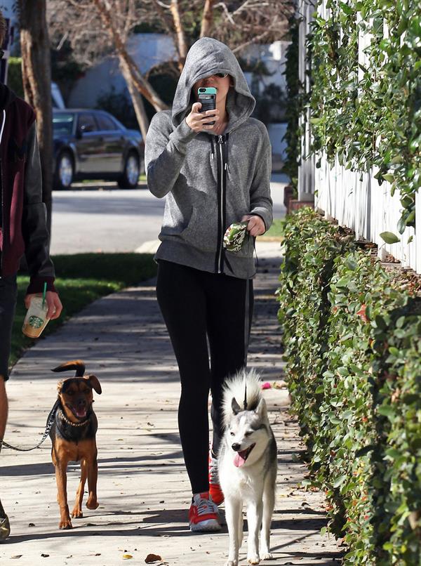 Miley Cyrus walking her dog in Studio City 1/28/13 