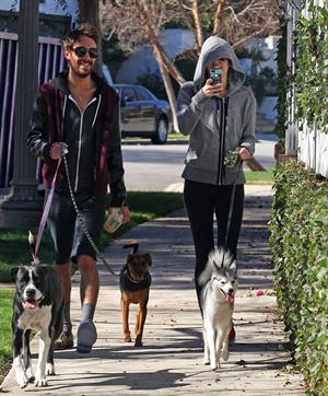 Miley Cyrus walking her dog in Studio City 1/28/13 