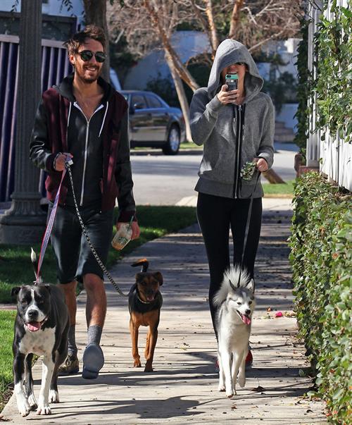 Miley Cyrus Pictures Miley Cyrus walking her dog in Studio City 1/28/13