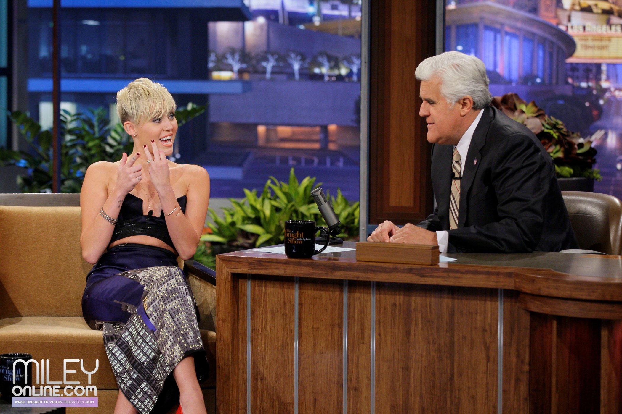 Miley Cyrus on The Tonight Show with Jay Leno 10/12/12 
