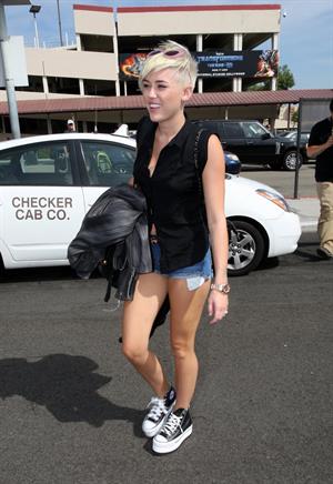 Miley Cyrus in booty shorts in LA