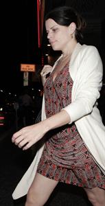 Neve Campbell leaves the Pantages Theatre in Hollywood October 3, 2012 