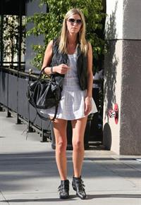 Nicky Hilton in a short white dress while shopping in Beverly Hills March 1, 2013 