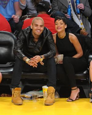 Rihanna New York Knicks vs Los Angeles Lakers in Los Angeles on December 25, 2012