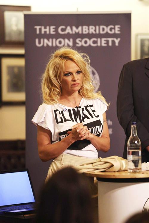 Pamela Anderson at the Cambridge Union, Britain March 5, 2013