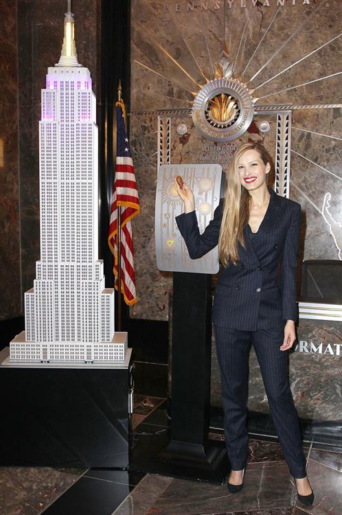Petra Nemcova Empire State Building in NYC 10/16/12 