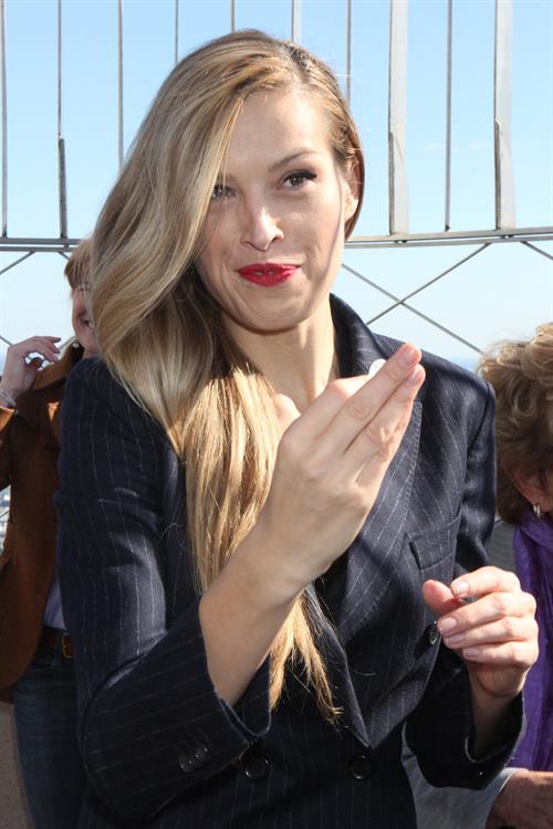Petra Nemcova Empire State Building in NYC 10/16/12 