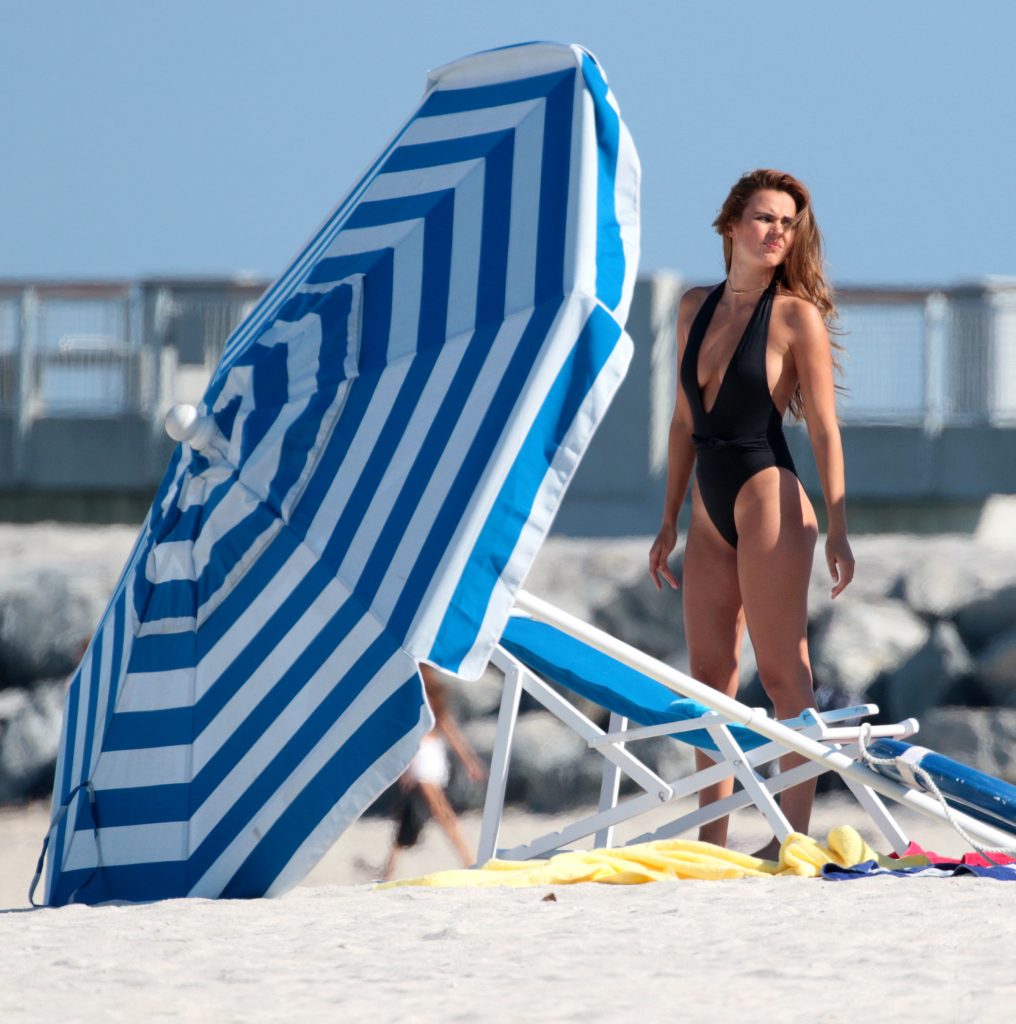 Xenia Deli in a bikini at the beach