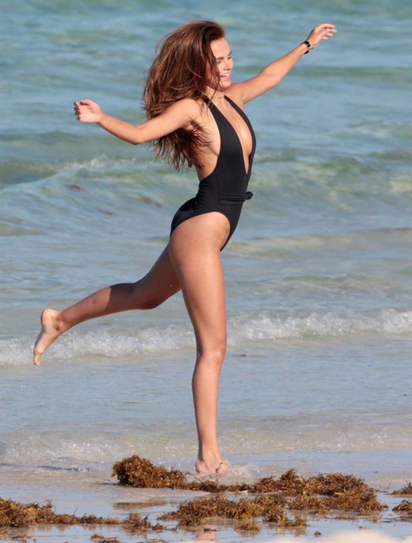 Xenia Deli in a bikini at the beach