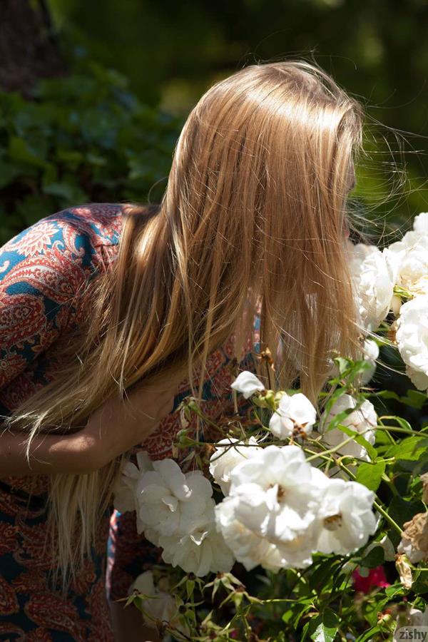 Holly Benson doing some yard work