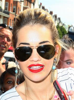 Rita Ora - leaving the BBC Maida Vale Studios in London 10 August 2012