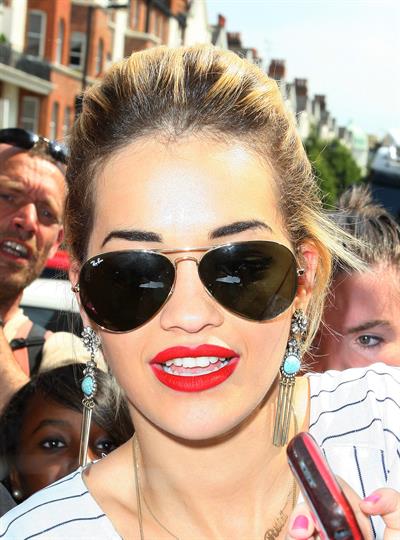 Rita Ora - leaving the BBC Maida Vale Studios in London 10 August 2012
