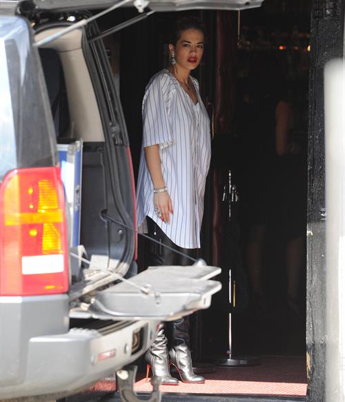 Rita Ora - leaving the BBC Maida Vale Studios in London 10 August 2012