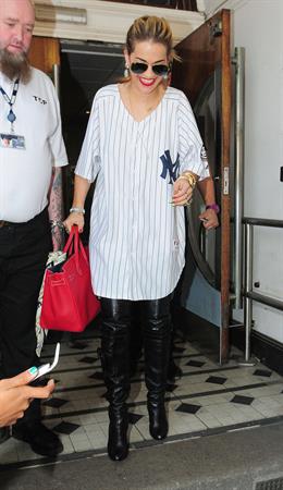 Rita Ora - leaving the BBC Maida Vale Studios in London 10 August 2012