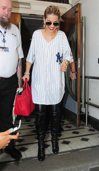 Rita Ora - leaving the BBC Maida Vale Studios in London 10 August 2012