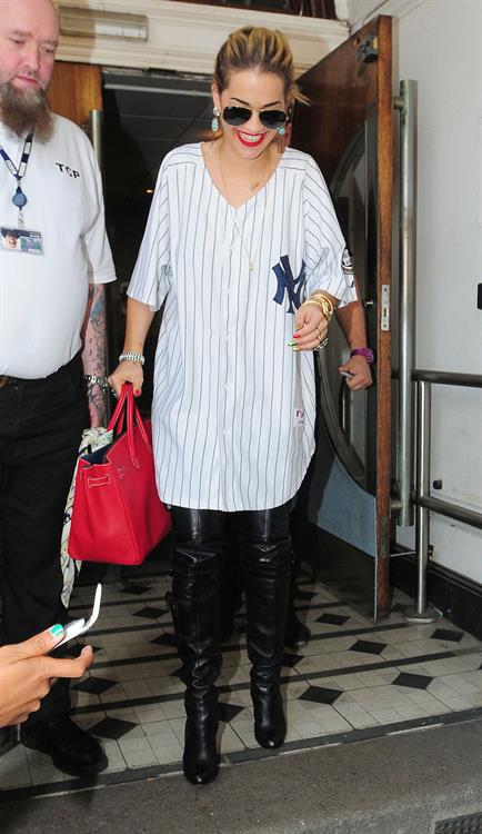 Rita Ora - leaving the BBC Maida Vale Studios in London 10 August 2012