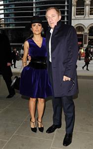 Salma Hayek Christopher Kane show at London Fashion Week 2/18/13 